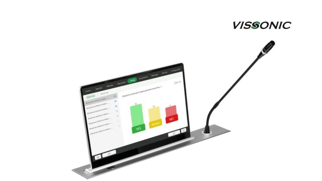 Chức năng chính màn hình nâng hạ siêu mỏng kèm micro Vissonic Vis-scm