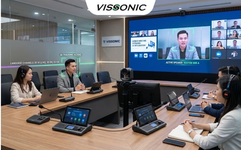 Ứng dụng AI trong kịch bản họp Hybrid