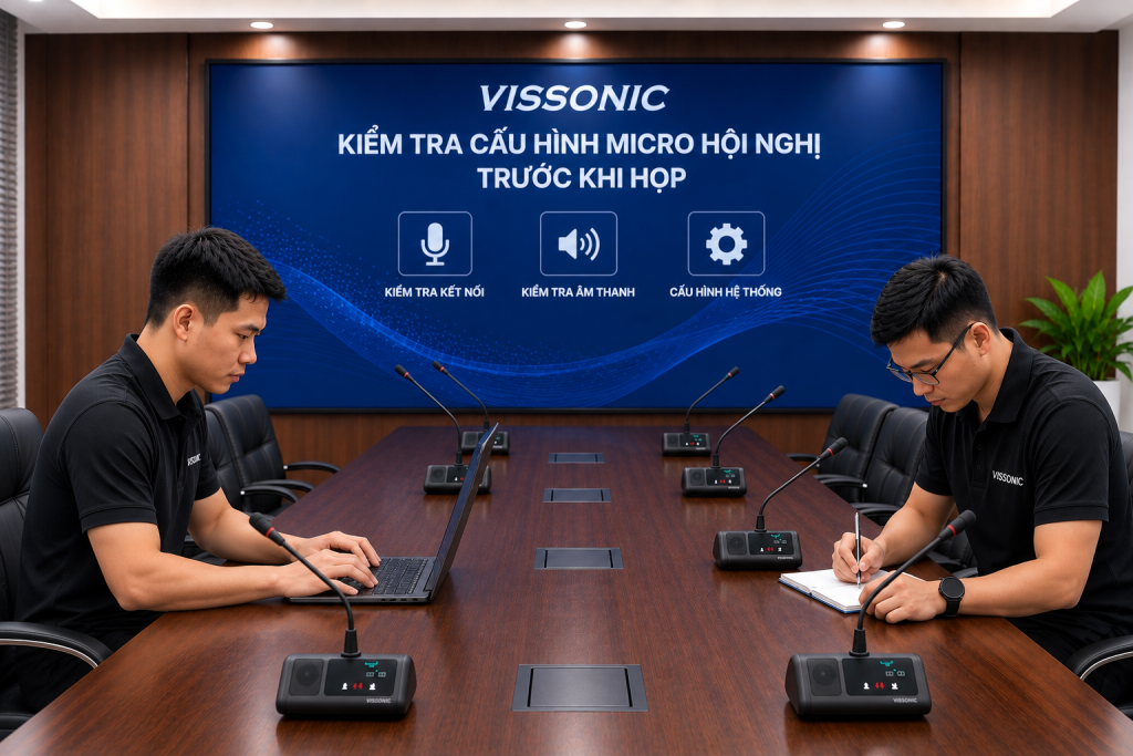 Kiểm tra cấu hình micro hội nghị trước khi họp
