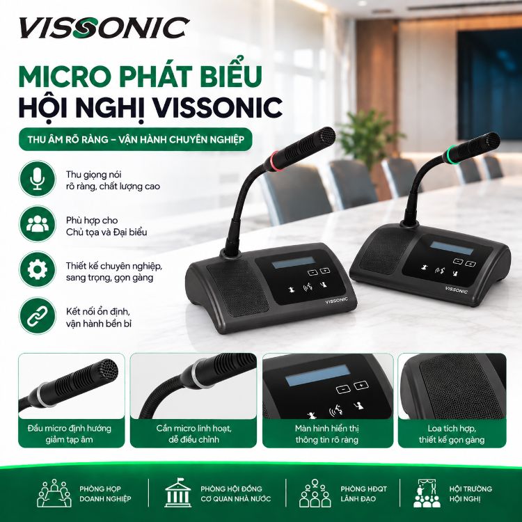 Micro phát biểu hội nghị không dây VIS-WMC/VIS-WMD